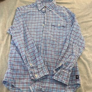 Vineyard Vines Carolina Blue and pink flannel Classic Fit Crosby Shirt Size S